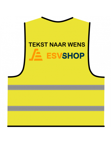 Veiligheidshesje naar wens, full color bedrukking, achterkant