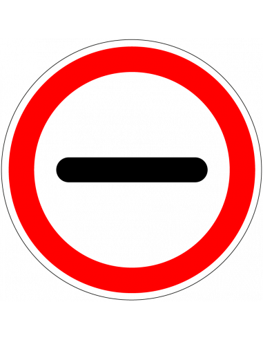 Stoppen bord, kunststof, F10, rond, rood wit, zwarte horizontale streep