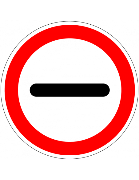 Stoppen bord, kunststof, F10, rond, rood wit, zwarte horizontale streep