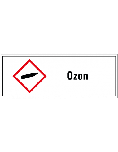 Ozon GHS tekststicker, GHS05, Nederlandse tekst, rechthoek, rood wit zwart