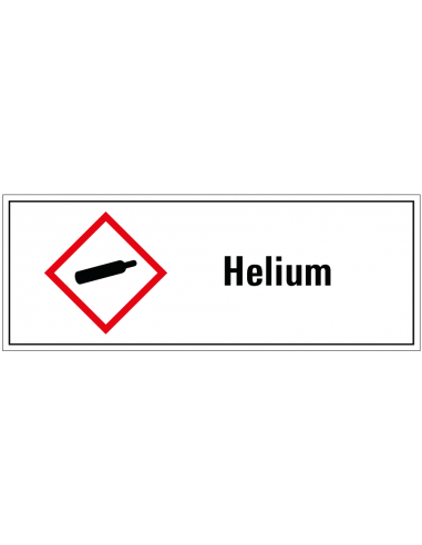 Helium GHS tekststicker, GHS05, Nederlandse tekst, rechthoek, rood wit zwart