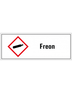 Freon GHS tekststicker, GHS04, Nederlandse tekst, rechthoek, rood wit zwart