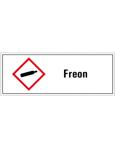 Freon GHS tekststicker, GHS04, Nederlandse tekst, rechthoek, rood wit zwart