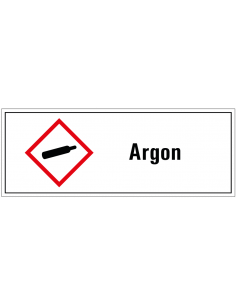 Argon GHS tekststicker, GHS04, Nederlandse tekst, rechthoek, rood wit zwart