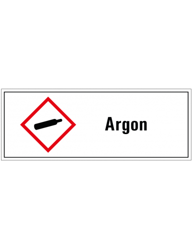 Argon GHS tekststicker, GHS04, Nederlandse tekst, rechthoek, rood wit zwart