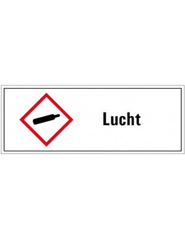 Lucht GHS tekstbord, GHS04, Nederlandse tekst, rechthoek, rood wit zwart