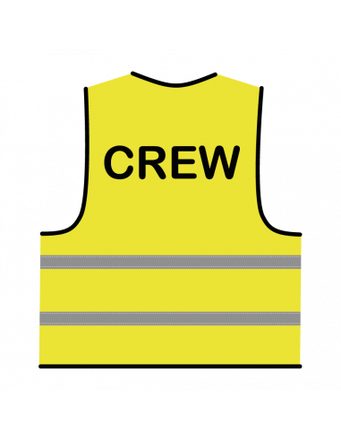 Crew hesje geel, zwarte opdruk