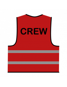 Crew hesje rood, zwarte opdruk