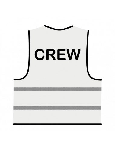 Crew hesje wit, zwarte opdruk