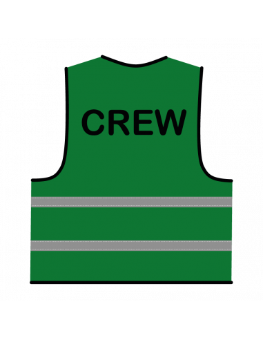 Crew hesje groen, zwarte opdruk