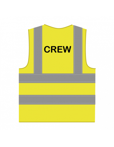 Crew hesje RWS geel, zwarte opdruk