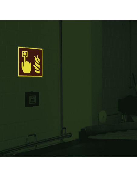 Extra lichtgevende brandmelder sticker, 200 x 200 mm, F005