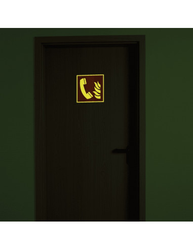 Extra lichtgevende alarmtelefoon sticker, 200 x 200 mm, F006