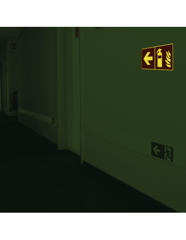 Extra lichtgevend brand richtingspijl bord, 200 x 200 mm, A090R