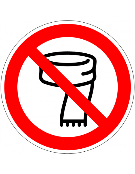 Verboden voor sjaals sticker, rood wit, rond, symbool sjaal met rode streep