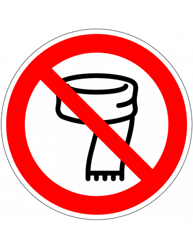 Verboden voor sjaals bord, kunststof, rood wit, rond, symbool sjaal met rode streep