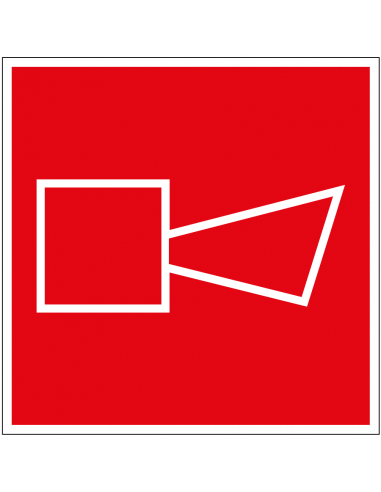 Brandhoorn bord, kunststof, rood wit, vierkant, symbool brandhoorn