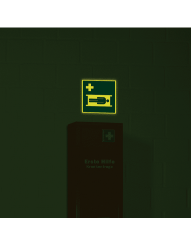 Extra lichtgevend brancard bord, 200 x 200 mm, E013