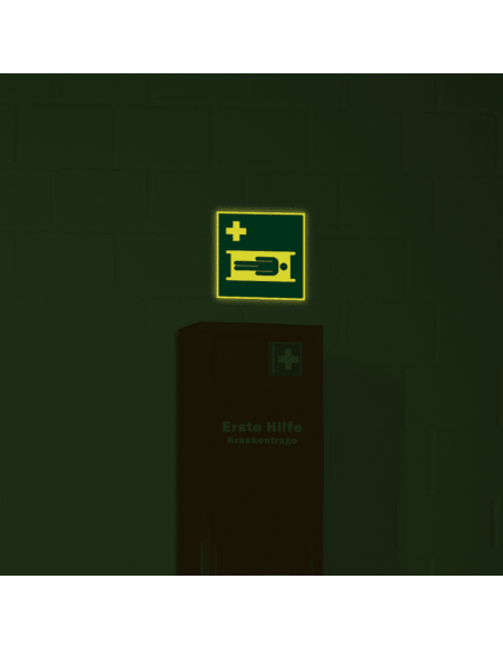 Extra lichtgevend brancard bord, 200 x 200 mm, E013