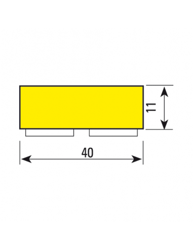 Vorstbestendige stootrand type F vlakprofiel, geel/zwart