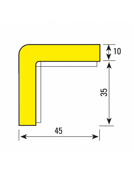 Vorstbestendige stootrand type H hoekprofiel, zwart