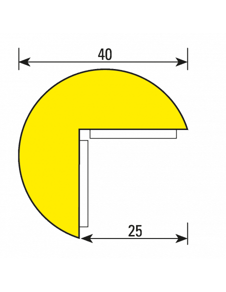 Vorstbestendige stootrand type A hoekprofiel, geel/zwart