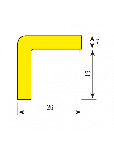 Herbruikbare stootrand type E hoekprofiel, geel/zwart