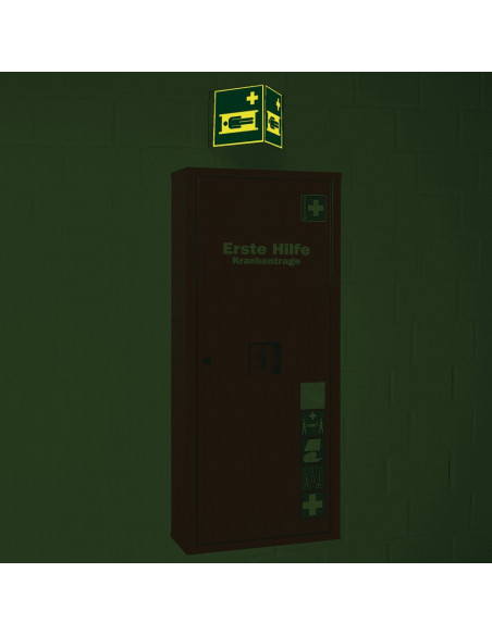 Extra lichtgevend panorama brancard bord, kunststof, E013, groen wit, rechthoekig