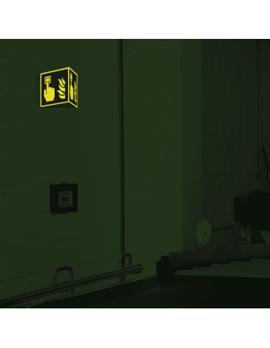 Extra lichtgevend panorama brandmelder bord, kunststof, F005, rood wit, rechthoekig