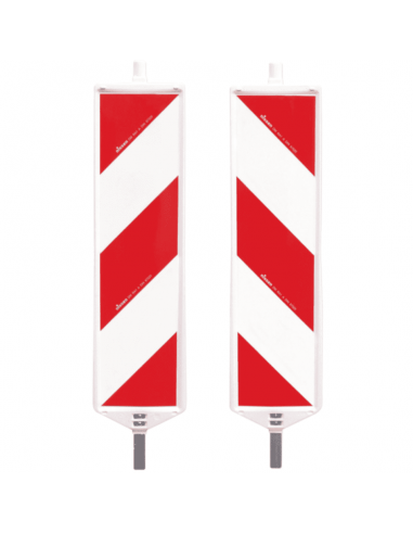 Verkeersbaken zonder grondplaat, rood wit, wijzend naar links rechts