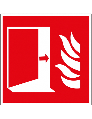 Bord brandwerende deur, 100 x 100 mm, kunststof, ISO 7010, F007