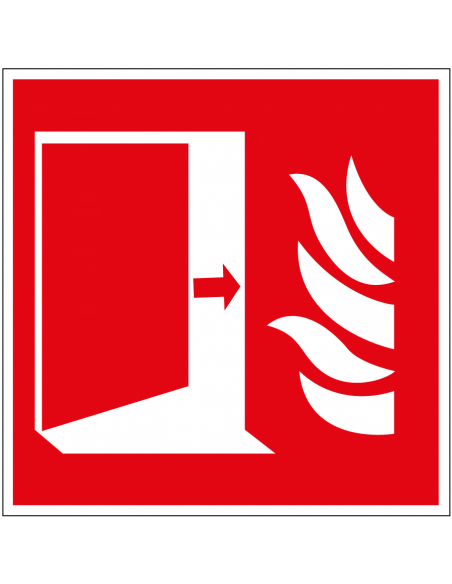 Bord brandwerende deur, 100 x 100 mm, kunststof, ISO 7010, F007