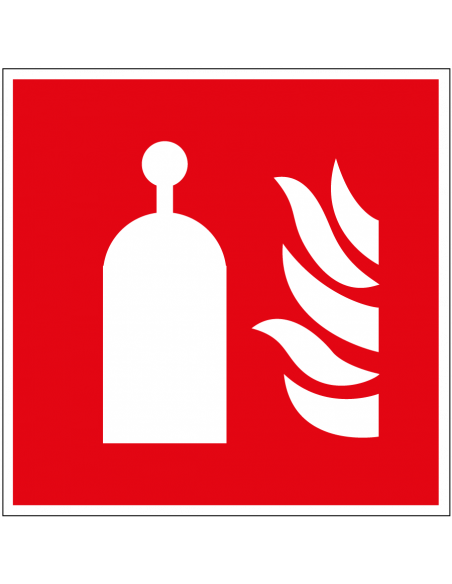 Op afstand bestuurbare unit sticker, ISO 7010, F014, rood wit, pictogram bestuurbare unit, vierkant