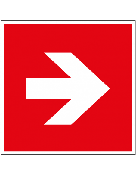Brand richtingspijl bord, kunststof, A090R, rood wit, symbool pijl, vierkant