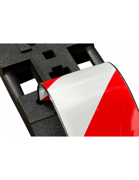 Flexibele geleidebaken met baakvoet, kunststof, rood wit