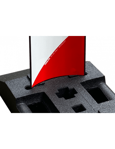 Flexibele geleidebaken met baakvoet, kunststof, rood wit