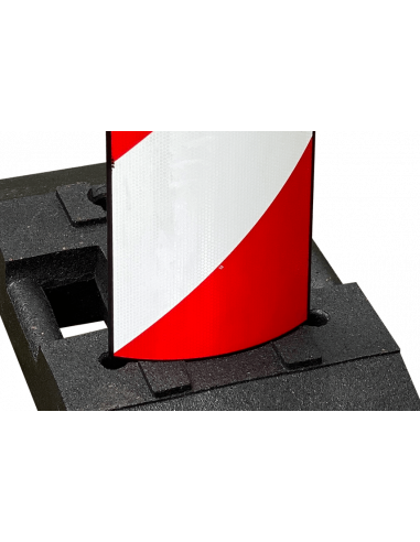 Flexibele geleidebaken met baakvoet, kunststof, rood wit