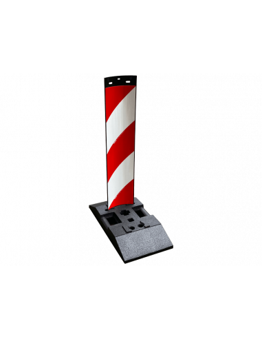 Flexibele geleidebaken met baakvoet, kunststof, rood wit