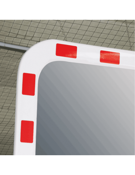 Verkeersspiegel rechthoekig, rood wit, reflecterend