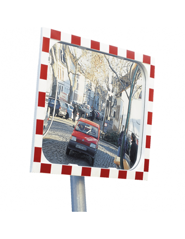 Verkeersspiegel diamond, rood wit, reflecterend