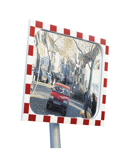 Verkeersspiegel diamond, rood wit, reflecterend