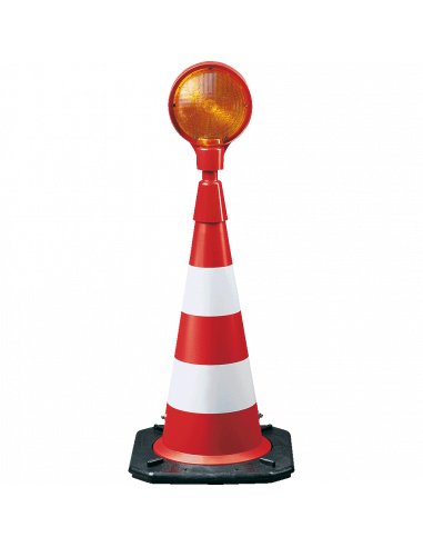 Verkeerskegel met flitslicht