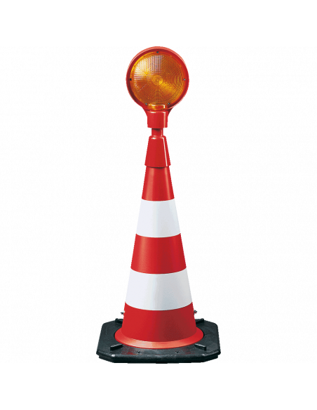 Verkeerskegel met flitslicht
