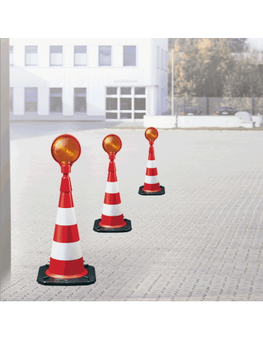Verkeerskegel met flitslicht