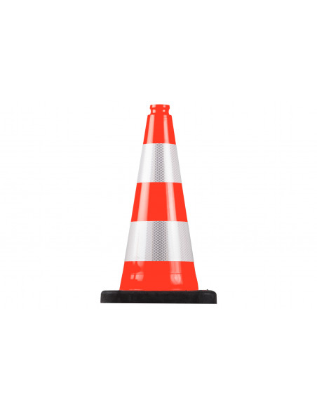 Verkeerskegel flexibel met verzwaarde voet, oranje wit, klasse 2