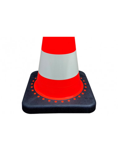 Verkeerskegel flexibel met verzwaarde voet, oranje wit, klasse 1
