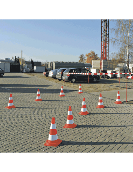 Verzwaarde verkeerskegel voor dag en nacht