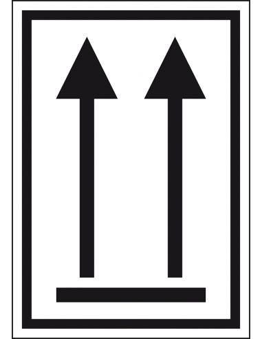 Deze kant boven sticker, zeewaterbestendig, symbool pijlen omhoog