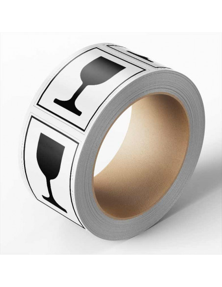 Breekbaar sticker zeewaterbestendig, 500 op rol