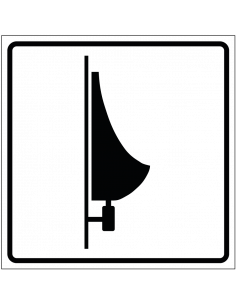 Urinoir sticker, zwart wit, vierkant, symbool urinoir